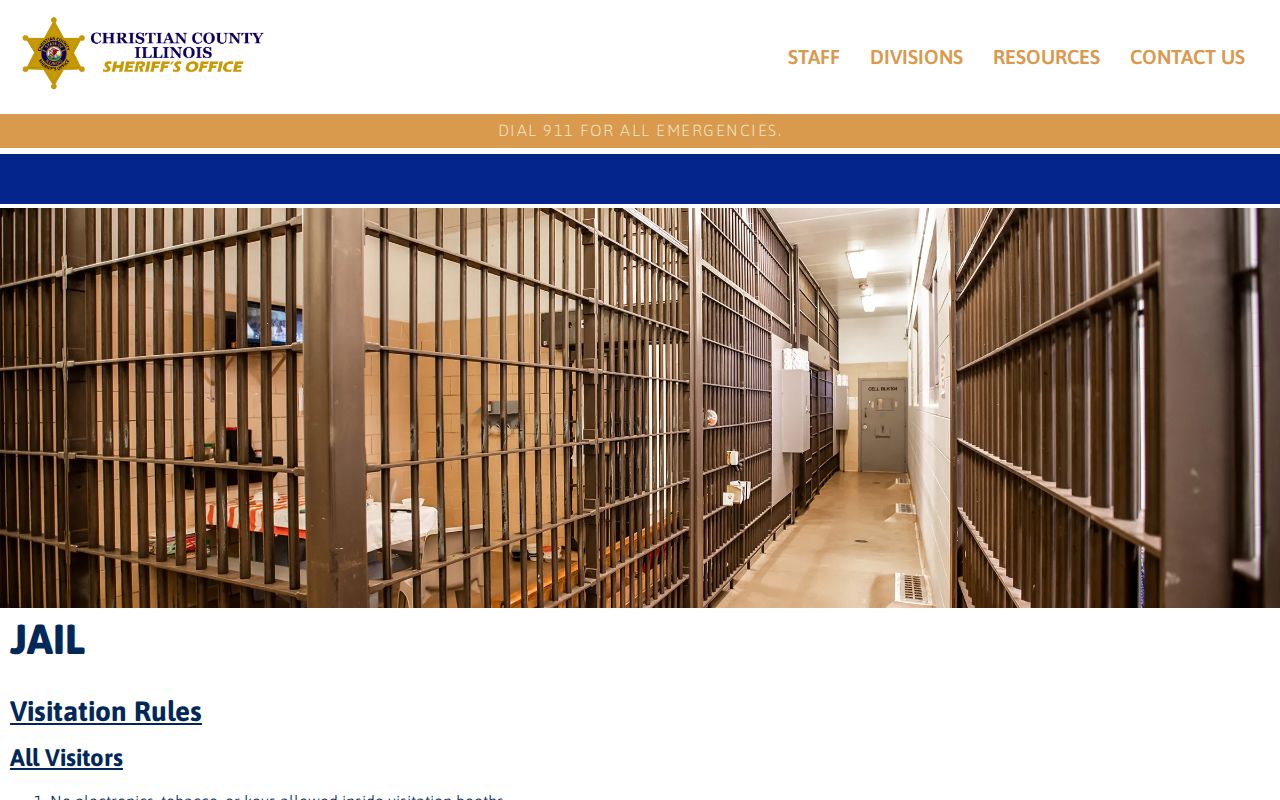 Christian County Jail official visitation and detainee rights information